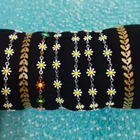 ست دستبندوگردنبندوپابندوگوشواره بابونه