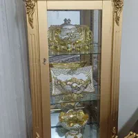 بوفه چوبی طلایی و میزتلفن
