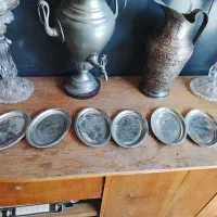 14عدد سینی تاروفی برنجی عتیقه روسی اصل