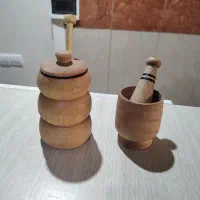 جای عسل وهاون چوبی