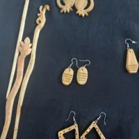 گوشواره های دست ساز چوبی