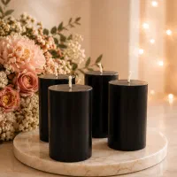 شمع استوانه مشکی ۱۰ سانتی برای مراسم