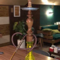 قلیان چوبی رنگ خورده با تنگ کریستال