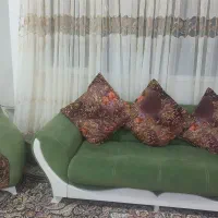 مبل ۷نفره به همراه میز پارچه و چوب و نشیمن سالم