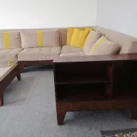 مبل تمام چوب 8نفره بامیزجلومبلی