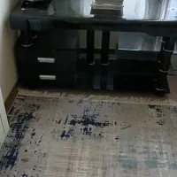 میز تلویزیون مشکی شیشه ای