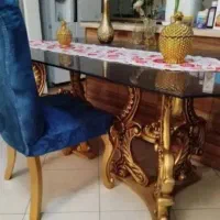 میز ناهارخوری 8 نفره با شیشه 8 میل