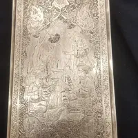 ظرف جواهری نقره قلم زنی خیلی قدیمی نقره