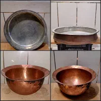 ی پاتیل و تشت مسی چکشی قدیمی