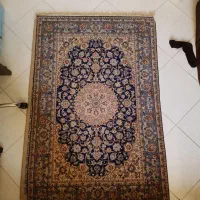 فرش ذرع ونیم چله ابریشم ریز بافت اصفهان