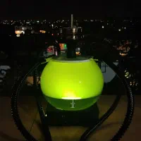 قلیان آکواریوم کروی شیشه ای۲شیلنگ همراه اپ موبایل