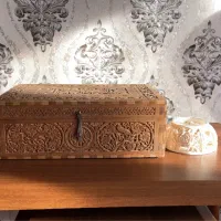جعبه چوبی عتیقه منبت کاری