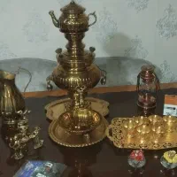 سماور  ذغالی و مجموعه کامل  کلکسیونی قدیمی