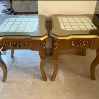 میز جلو مبلی با 2عدد میز عسلی تمام چوب تمیزو سالم