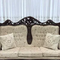 مبل استیل چوب راش مدل کله شیری ۹ نفره
