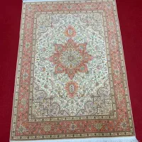 قالیچه هریس ۵۰ رج گل ابریشم