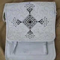کیف دوشی سفید سنتی بند دار