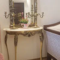 آیینه میز کنسول و شمعدان برنجی نفیس