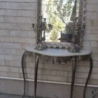 آینه و شمعدان و کنسول جنس آلیاژ برنج