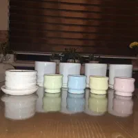 ۱۰ عدد گلدان با ۵ زیر گلدانی  ، کاملا سالم