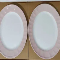 یک جفت دیس بیضی ۳۸ سانتی متری پاستل صورتی