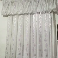 پرده حریر گلدار