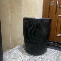 گلدان سفالی مشکی بزرگ