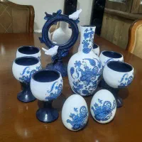 کوزه و ۶ عدد جام و آیینه
