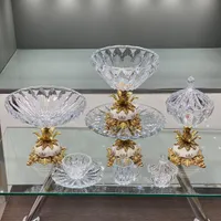 سرویس پذیرایی کریستال ۱۲ نفره پایه آنتیک گل دار|ظروف سرو و پذیرایی|تهران, شوش|دیوار