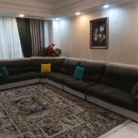 مبل راحتی نیم ست دو رنگ سبز یشمی و طوسی