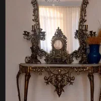 فروش و خریدار آینه کنسول لوستر برنزی فلزی وآبکاری