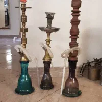 ۳عددقلیون قلیان برنجی و چوبی بیشتر دکور بوده سالم