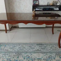 میز ناهارخوری با شیشه 5 میلی در حد نو