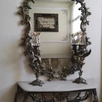 آینه و شمعدان برنز