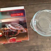 ظرف پیرکس دردار  نو ظرف گلسرخی نو