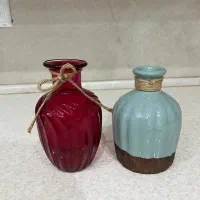 گلدان سفالی و شیشه ای