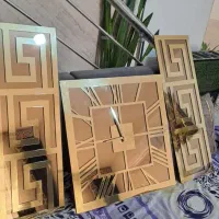 ساعت دیواری سه تکه آینه ای