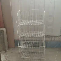 استندطبقاتی آهنی روکش پلاستیکی سفید