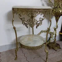 میزتلفن دوطبقه برنجی اصل برنزی