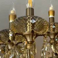 یک جفت لوستر وارداتی ۱۸ شاخه تمام کریستال