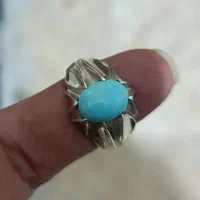 فیروزه نیشابور طبیعی پاک رکاب تمام دست‌ساز