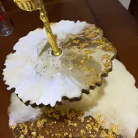 شیرینی خوری دو طبقه رزین پایه دار