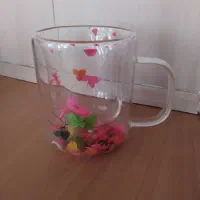 لیوان دسته دار گلدار خاص