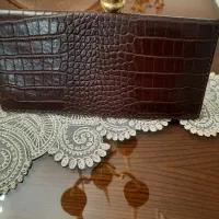 کیف دسته چک با چرم طبیعی گاوی دست دوز