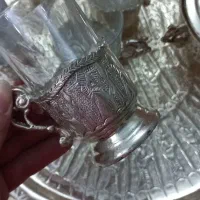 سرویس چایخوری  انگاره برنجی قدیمی