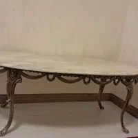 برنز میز عسلی بزرگ با سنگ مرمر