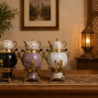 سماور گازی طرح سنگی ایران شرق با قوری زیرقیمت پخش
