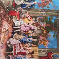 تابلو فرش جمع خانوادگی دست بافت بدون قاب