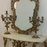 آینه شمعدان برنز قدیمی