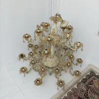 لوستر دو طبقه شیک کریستالی